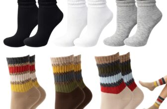 6 Pairs Slouch Socks Women, Sweater Socks for Women, slouch socks, Cosy Boot Socks for Casual Wear and Fashion Outfits