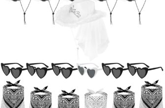 6 Sets Cowgirl Bachelorette Party Decorations Bulk Bride Cowboy Hat Rhinestone Bandana Heart Glasses for Last Disco