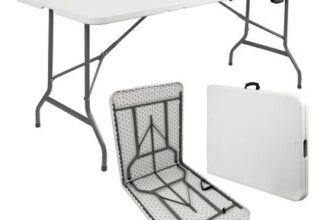 6ft Folding Table Heavy Duty Trestle Table for Camping 180 X 70 X 74cm