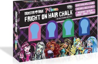 7th Heaven x Monster High Hair Chalk (Set of 4 Kids Chalk) Pink, Green, Blue and Purple Temporary Kids Hair Colour, Easy to Apply and Wash Out – Genuine 7th Heaven Haircare