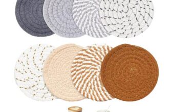 8-Piece Cotton Woven Absorbent Coaster Set, 11 Cm Round
