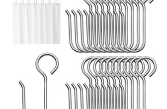 80 Pcs Silver Stainless Steel S-Shaped Curtain Hooks