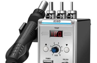 858D 700W Hot Air Rework Station Heat Gun, Adjustable Temp & Airflow, LED Display for Desoldering