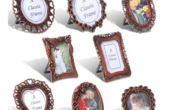 8Pcs Mini Vintage Picture Frames with Storage Box