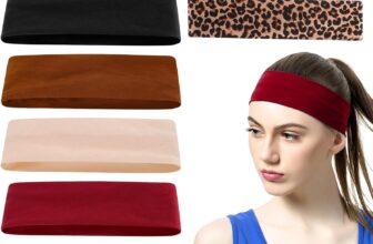 8Pcs Wide Elastic Headbands for Women Men Soft Sweat Wicking Sports Headband for Spa Running Yoga Gym Workout Non-Slip Breathable Hair Band for Makeup Daily Use Sweat Bands