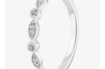 9ct White Gold 0.07ct Diamond Fancy Half Eternity Ring