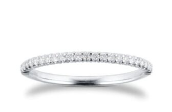 9ct White Gold 0.15cttw Diamond Stacker Half Eternity Ring