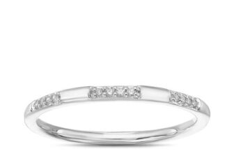 9ct White Gold Diamond Stacking Ring