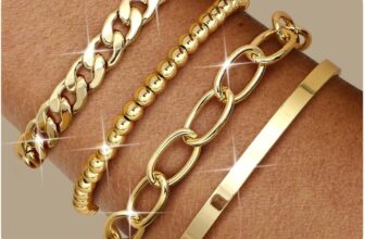 ADRAMATA Chunky Bracelets for Women 14K Gold Plated Bracelet Set Stack Layered Bracelets Adjustable Link Chain Bracelet