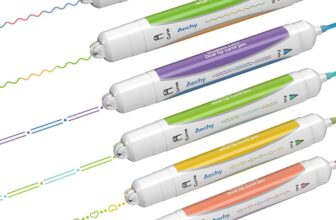 AECHY 6PCS Dual Color Highlighter Pens – 1 Stroke 2 Colors Dual Tip Pens with 3 Curve Shapes & 6 Vibrant Colors for Note Taking, Underlining, Journaling, No Bleed Acid-Free Ink, for School,Office,Art