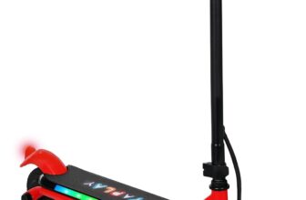 AIYAPLAY Electric Scooter for Kids Ages 6-14, with Dual Brakes, Flash Wheel and Colourful Light, Kids Electric Scooter, Up to 12 KM/H & 10 KM