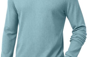 AIYINO Long Sleeve T Shirt Mens Thermal Waffle Tshirts Crew Neck Casual Cotton T Shirts for Men UK Underwear Textured Knit Tops
