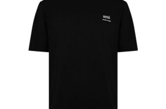 AMI Paris Organic Cotton Logo T-Shirt Men Black