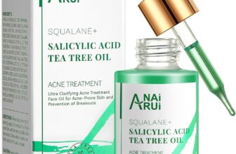 ANAiRUi Tea Tree Oil for Skin with Salicylic Acid & Squalane – Face Oil to Soothe Acne, Reduce Breakouts and Blemishes, Minimize Spots and Pores, 30ml