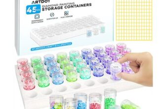 ARTDOT 45-Slot Diamond Art Storage Box with Accessories