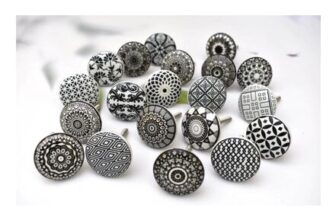 ARTISNO Set of 20 Black and White Ceramic Cabinet Knobs