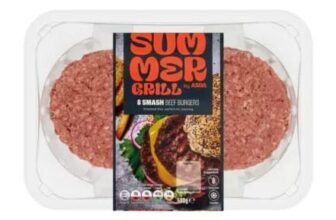 ASDA Summer Grill by ASDA – 8 Smash Beef Burgers 680g
