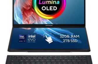 ASUS Zenbook Duo UX8406CA-PZ134W, Dual 14 3K OLED 120Hz Touchscreens, Core Ultra 9 185H, 32GB RAM, 2TB SSD, Windows 11 Laptop – Free C&C