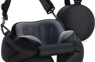 AUVON Travel Neck Pillow with Chin-Support Design & Straps to Airplane Seat – Sold by AUVON FBA