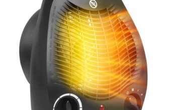 Abode Electric Fan Heater 2000W with 2 Heat Settings, Overheat Protection & Safety Tip Over Switch