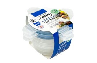 Addis 3 Pack Clip-Tight Food Storage Containers, 300ml