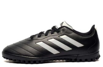 Adidas Goletto VIII Junior Trainers Black/White Sizes 2.5 To 5.5 – With Code