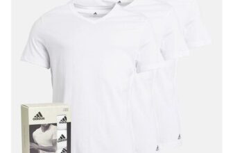 Adidas Mens Active Core Cotton Three Pack V-Neck T-Shirts White (Size S Only)
