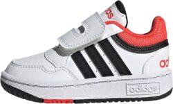 Adidas Originals Boys Hoops Shoes, Cloud White Core Black Bright Red, 5 UK