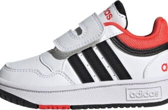 Adidas Originals Boys Hoops Shoes, Cloud White Core Black Bright Red, 5 UK