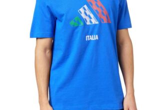 Adidas Unisex Italy 3BAR Logo Graphic T-Shirt (Small)