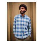 Afton Indigo Blue Long Sleeve Relaxed Fit Indigo Check Shirt