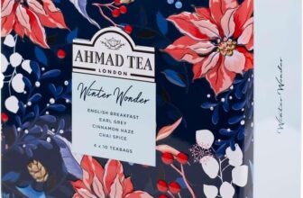 Ahmad Tea Christmas Selection Caddy – 40 Teabags Gift Tin – English Breakfast, Earl Grey, Cinnamon Haze & Chai Spice