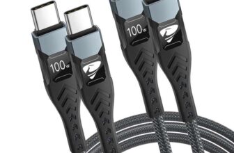 Aioneus 100W 5A USB-C to USB-C Fast Charging Cable – 2 Pack 2m with Prime – Sold by Aioneus-UK FBA