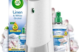 Air Wick Linen & White Orchid Aerosol-Free Automatic Spray Kit, Lasts up to 70 Days, Air Freshener