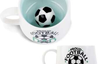 Aitsite Christmas Gifts for Dad from Daughter Son, Funny Football Mug for Daddy, Daddy Mug with 3D Football Ball, Funny Fathers Day Gift, Novelty Ceramic Coffee Cup for Men, Birthday Gifts for Dad