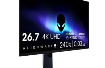 Alienware 27 Gaming Monitor – AW2725Q, 4K UHD (3840×2160), 240Hz, QD OLED, 0.03ms, NVIDIA G-SYNC Compatible, AMD FreeSync Premium Pro, HDR
