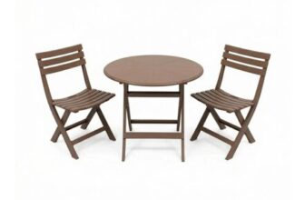 Alivio 3-Piece Folding Bistro Table and 2 Chairs Set – 4 Colour Choice