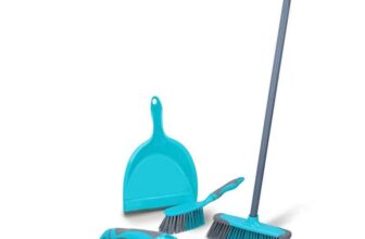 Alpina Cleaning Set, 6 Pieces ( Broom, Dustpan, Brush, Hand Scrubber & Dish Washing Brush )