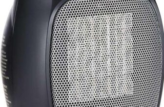 Amazon Basics 1800 Watt Ceramic Space Heater with Adjustable Thermostat – Black / Silver