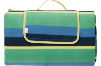 Amazon Basics Picnic Blanket with Waterproof Backing, 200 x 200 cm, Stripes Design