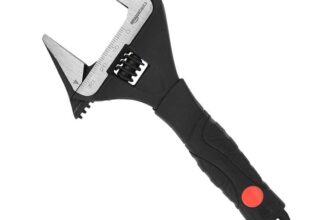 Amazon Basics Plumbing Adjustable Wide Jaw Wrench with Soft Grip, 16.1 cm L x 7.2 cm W x 1.5 cm H