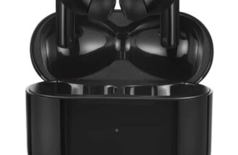 Amazon Basics Wireless Bluetooth 5.4 Headphones, In-Ear with Microphone, IPX4 Waterproof, Charging Case, Upto 28h Playtime, Black