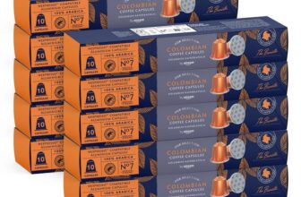 Amazon Colombian Coffee Nespresso Compatible Aluminium Pods, Medium Roast, 100 Count, (10 Packs of 10) – Rainforest Alliance Certified