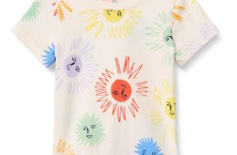 Amazon Essentials 100% Cotton Girls Short-Sleeve T-Shirt – Size 9 Years