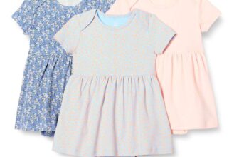 Amazon Essentials Baby Girls Short-Sleeved Body Dress, Pack of 3 (24 Months)