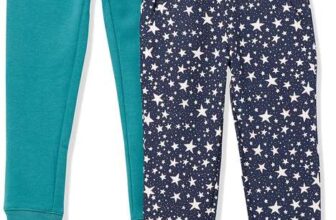 Amazon Essentials Girls and Toddlers Joggers, 2 Pack 6-7 Years
