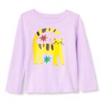 Amazon Essentials Girls and Toddlers Long-Sleeved T-Shirt Top 100% Cotton Size 6-7 Years