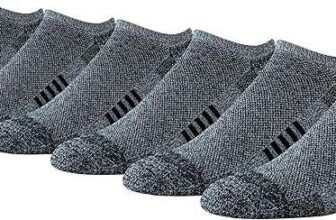 Amazon Essentials Mens Performance Breathable Cotton-Poly Blend Cushioned No Show Running and Trainer Athletic Ankle Socks – Size 12-14
