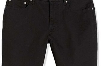 Amazon Essentials Mens Slim Fit 7 (18cm) Stretch 5-Pocket Jean Shorts – 42W Black