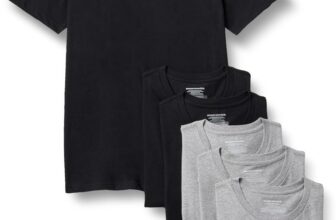 Amazon Essentials Mens Slim-Fit Cotton Crew Neck Vests, Pack of 6